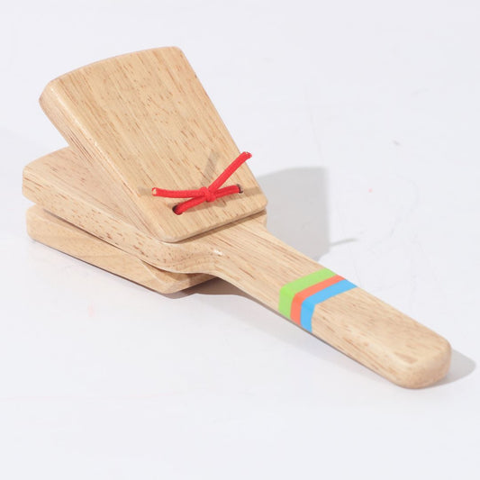Castañuelas de madera BubuMagic para niños. Instrumento musical tradicional artesanal.
